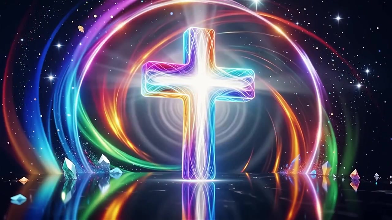 Christian Cross Heavenly Light Worship Background