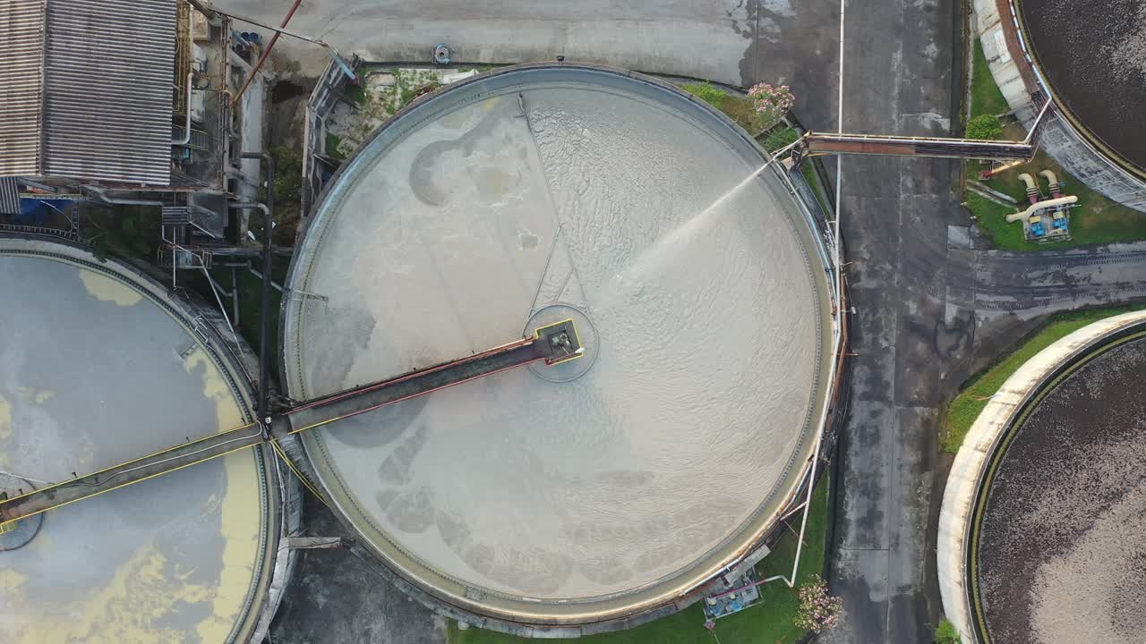Vista aérea de la planta de tratamiento de aguas residuales