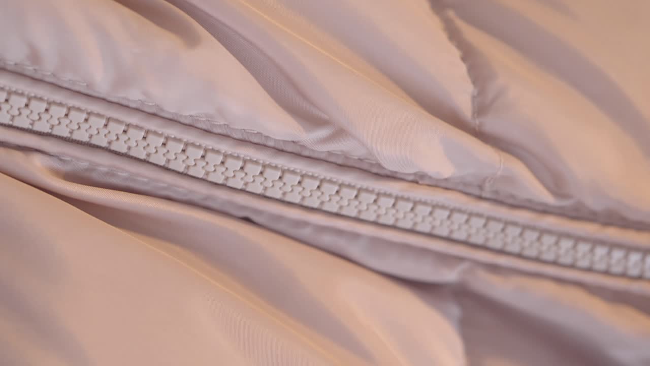 Close-up of a jacket zipper