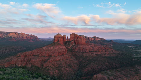 sandstone mountains at red rock state park at sunset in sedona, arizona, usa. timelapse