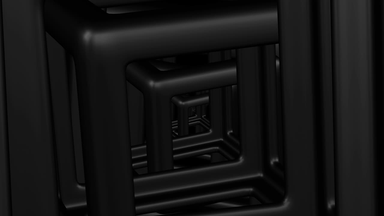 검은색 표면에 있는 큐브의 프레임입니다.