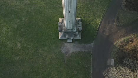 Bridgewater-monument-aerial-Birdseye-view-rising-above-National-trust-Ashridge-estate-woodland-park-landmark