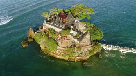 balekambang hindu temple located on small island on coast of java, indonesia