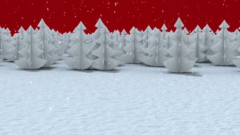 Animation-Von-Schnee,-Der-über-Den-Winterwald-Fällt