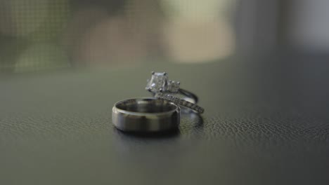 Close-up-slow-motion-shot-of-wedding-day-rings