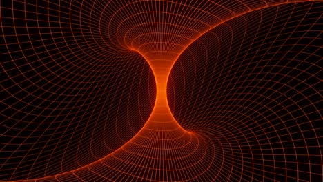 movimiento de bucle sin costuras ciencia ficción espacio-tiempo cuadrícula deformada agujero de gusano