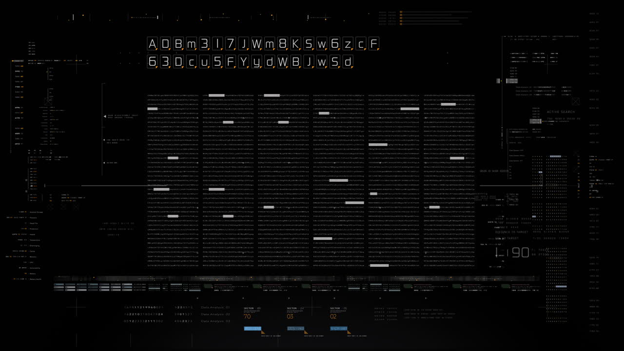 첨단 데이터 매트릭스 시 ⁇ 레이션 ui와 첨단 디지털 환경과 상호 연결된 데이터 매트릭스 정보 네트워크 시스템의 동적이고 몰입력있는 디스플레이 후드