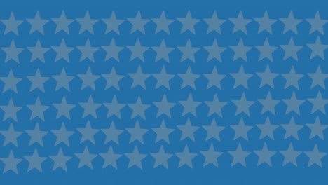 animation of rows of blue stars of american flag on blue background