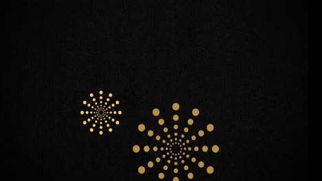 Animation-of-orange-fireworks-exploding-on-black-background