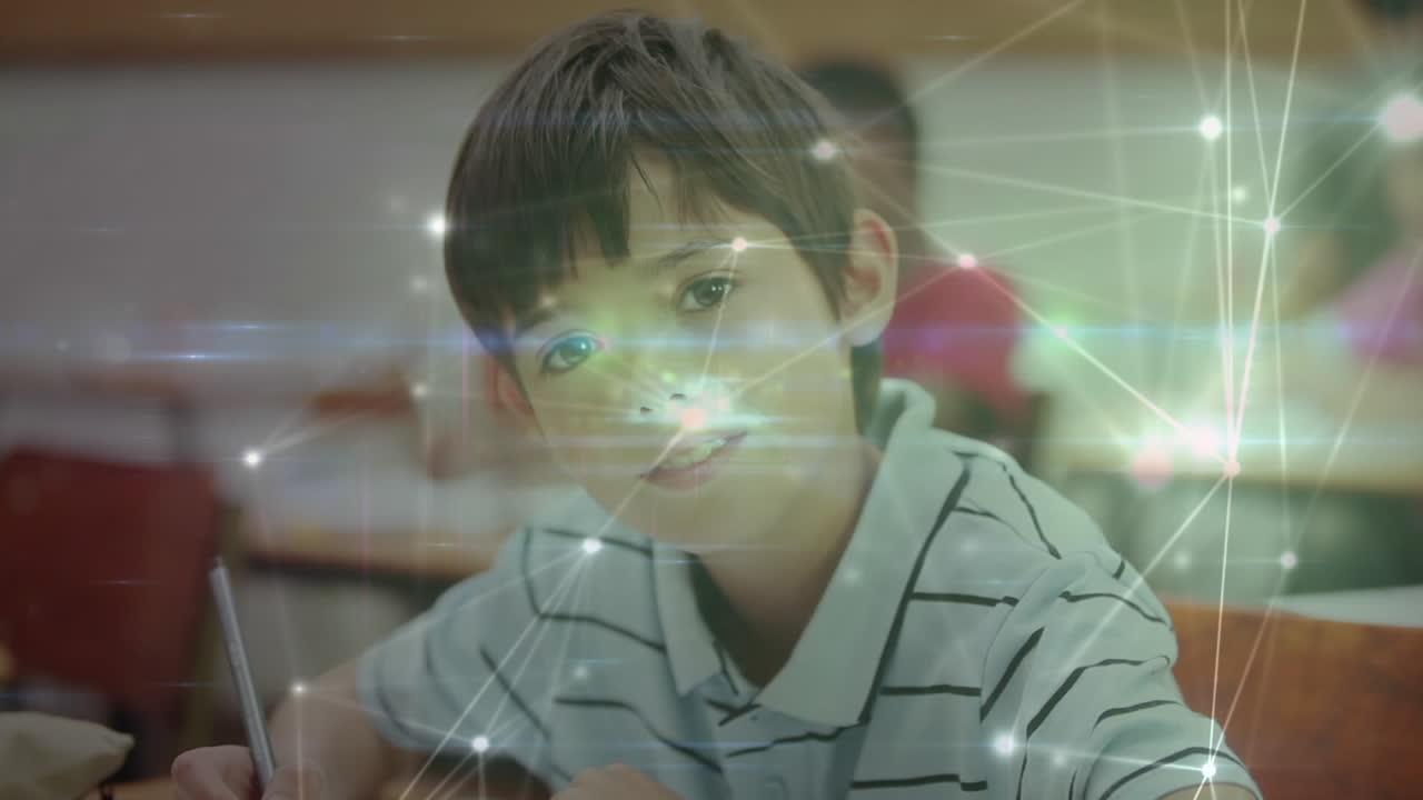 학교생의 글쓰기를 통한 연결 네트워크의 애니메이션