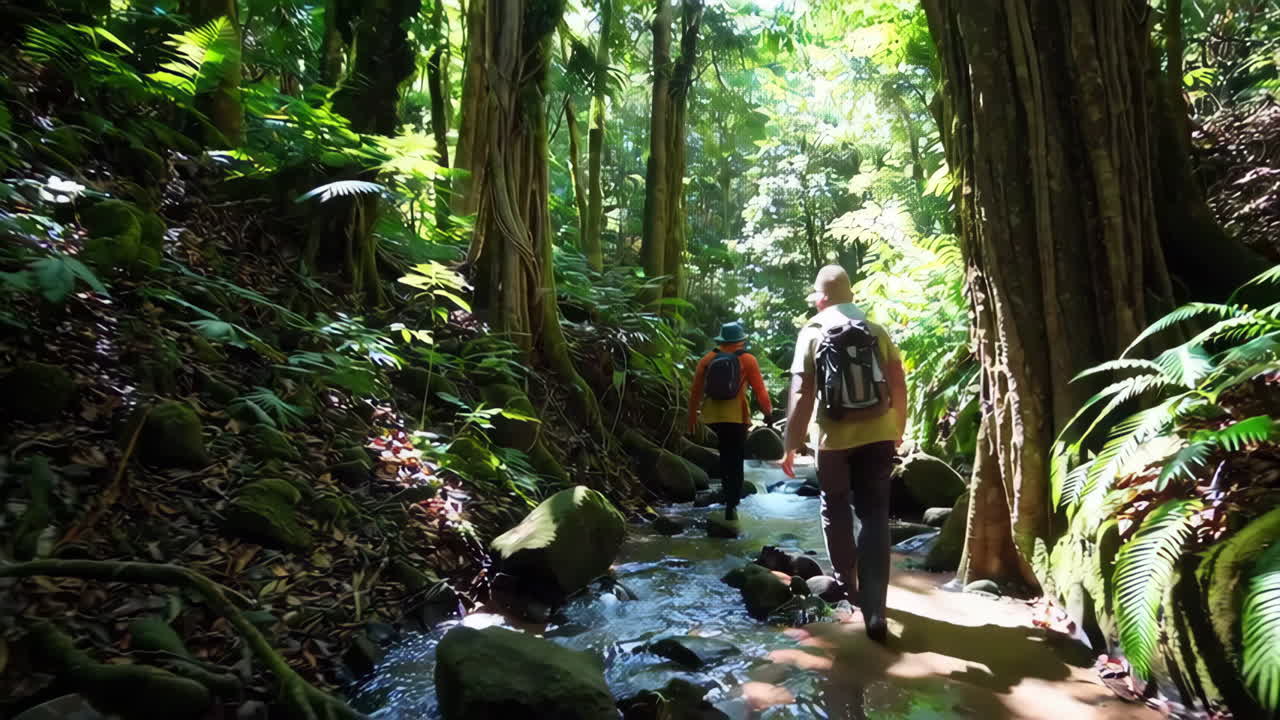 Jungle Hike Through a Tropical Rainforest