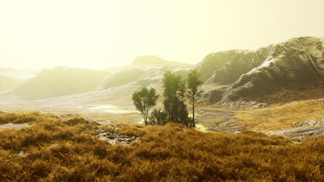 breathtaking mountain landscape at sunset