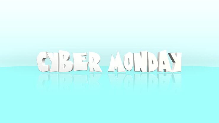 Cartoon Cyber Monday text on clean white gradient