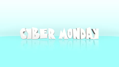 cartoon cyber monday text on clean white gradient