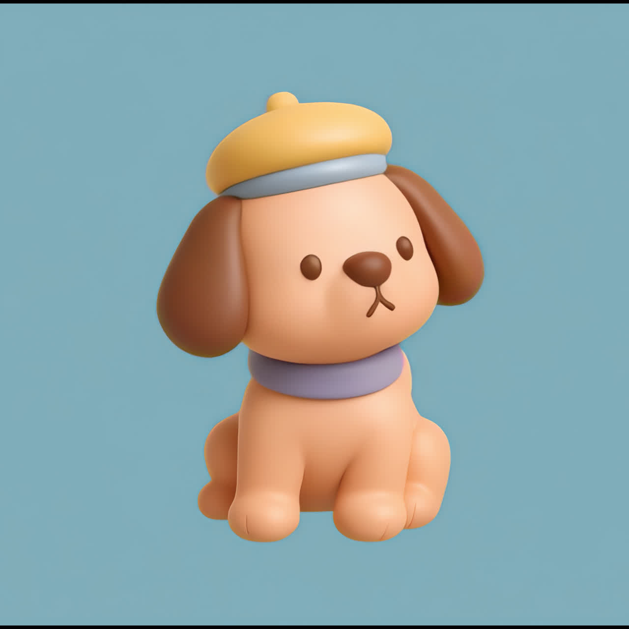 Cute cartoon dog illustration animation isolated asset, transparent 4K video, alpha channel, ProRes