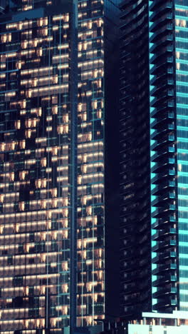 modern skyscrapers at night