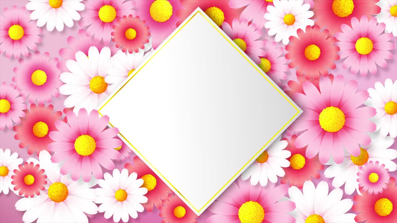 animación de fondo abstracta de la hermosa rotación de flores y la floración