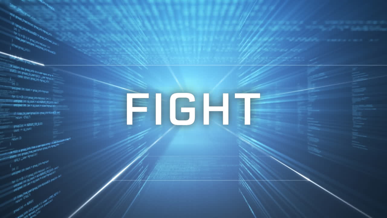 통계와 그래프 위에 싸움 텍스트의 애니메이션