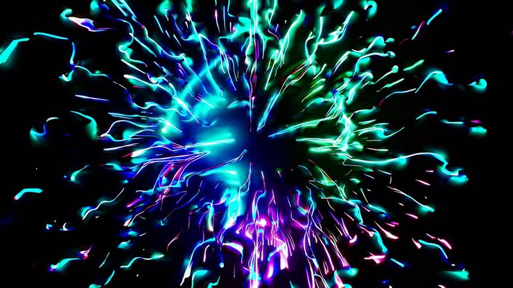 Abstract Explosion of Glowing Lines