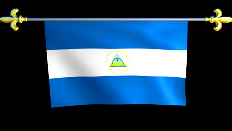 gran bandera animada en bucle de nicaragua
