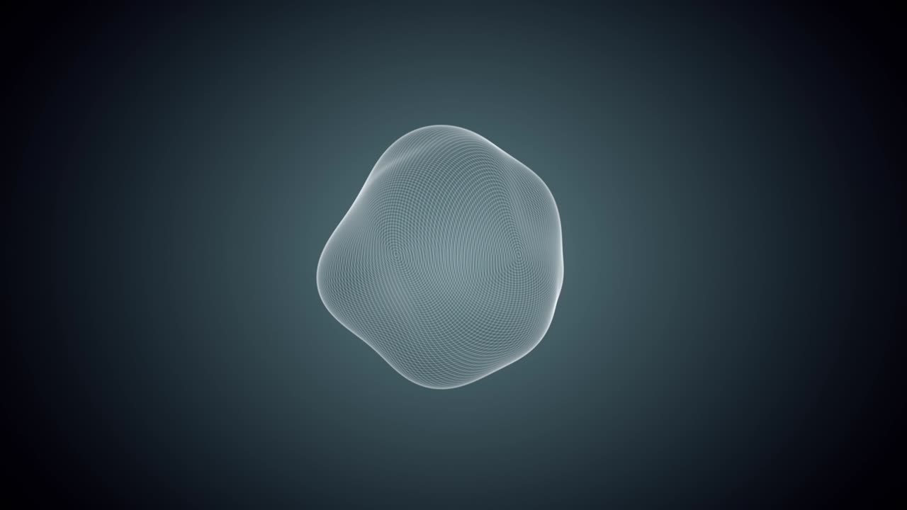 metamorphose of amorphous shape from dots and lines, abstract animation of future shape 4K