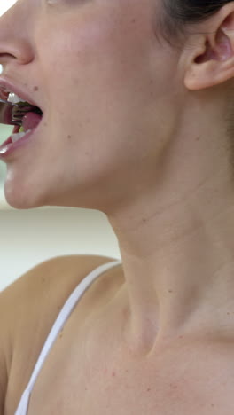 woman eating a salad