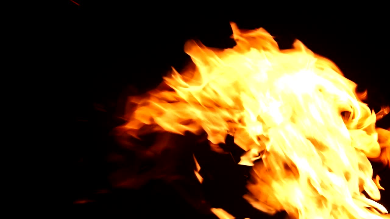 el bucle de fuego rojo, el canal alfa desde el fondo negro.