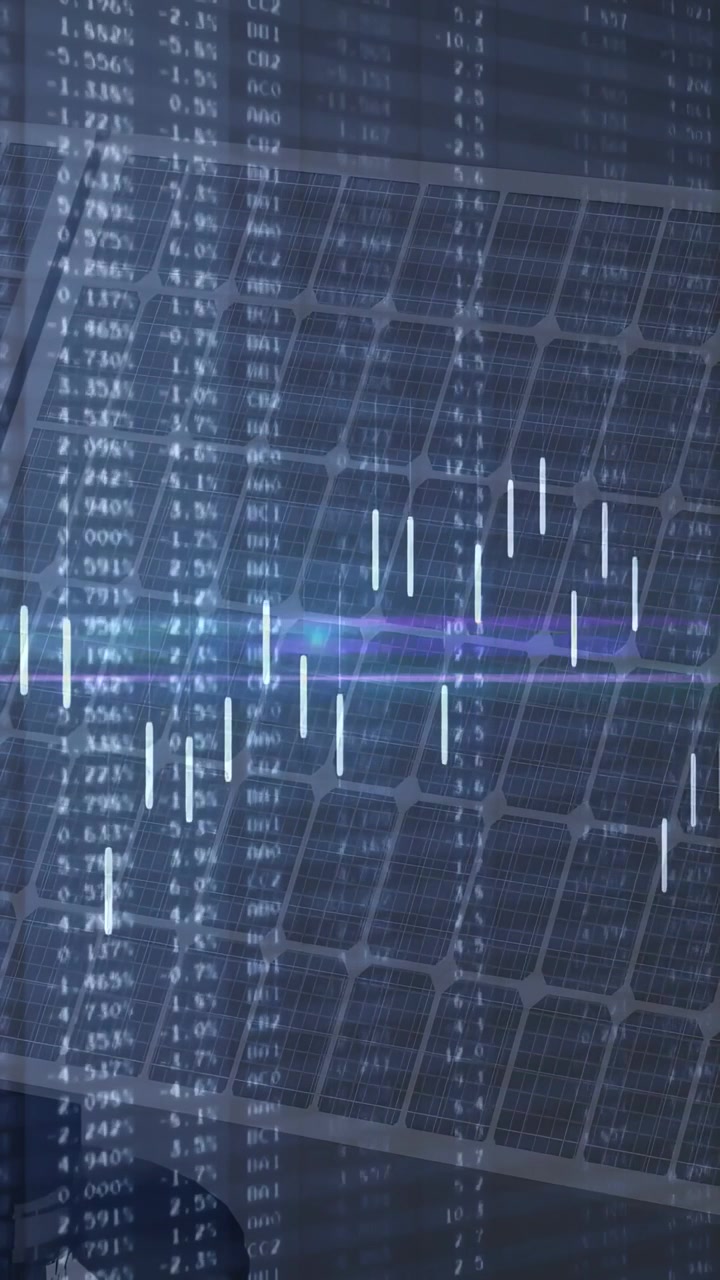 Vertical video: Data pulse pulsing bars growing shifting right, flare sweeping showing solar output