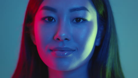 Neon Portrait of Asian Woman