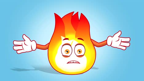 cartoon fire flame do not know shrug with face animation alpha matte