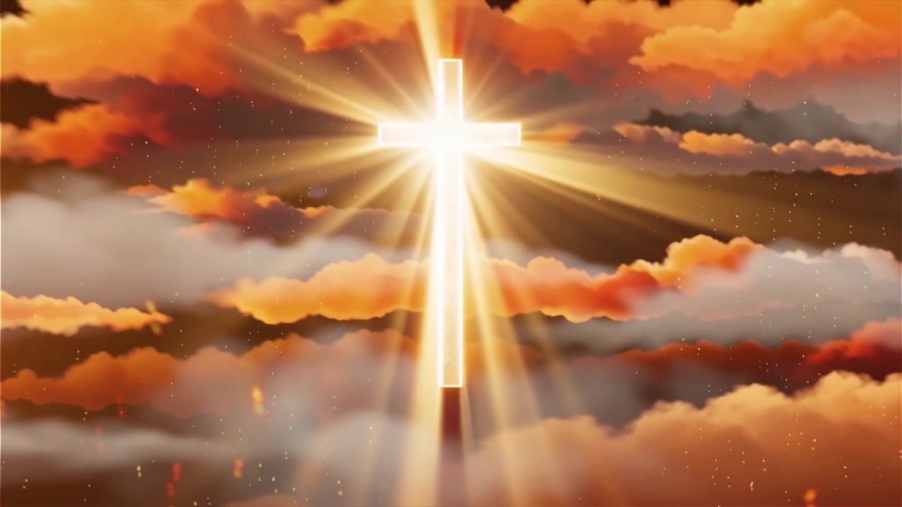 Christian Cross Heavenly Light Worship Background