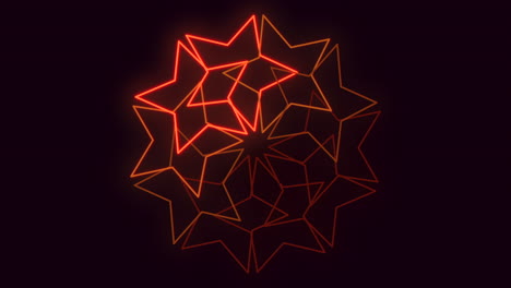 Neon-stars-pattern-in-circle-on-black-gradient