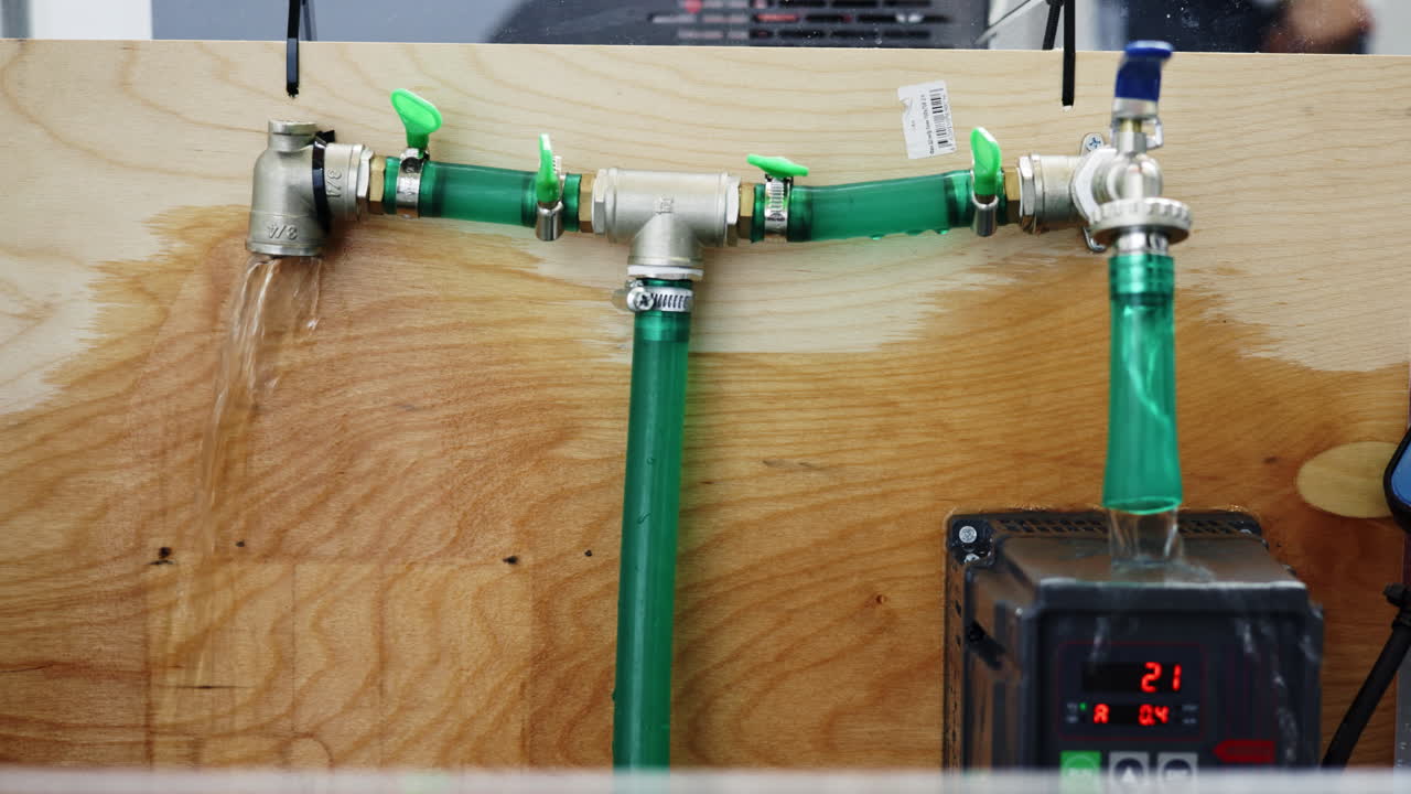 sistema de agua con bomba y panel de control