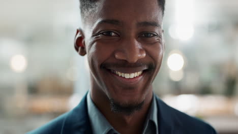 young businessman, smile and face on closeup