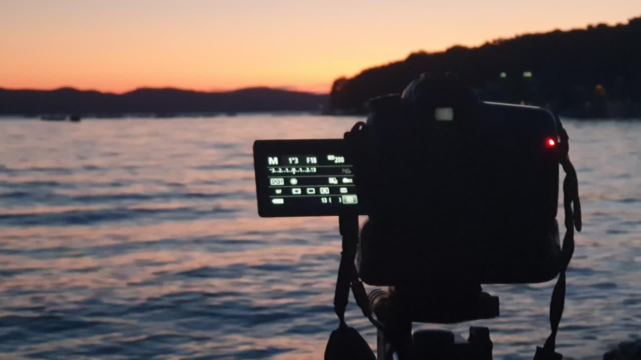porto de timelapse e linha de praia