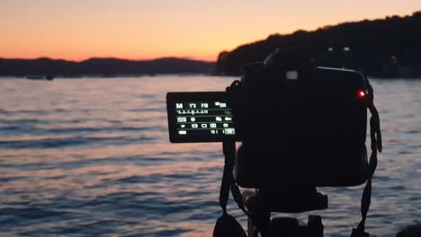 timelapse harbor and beach line