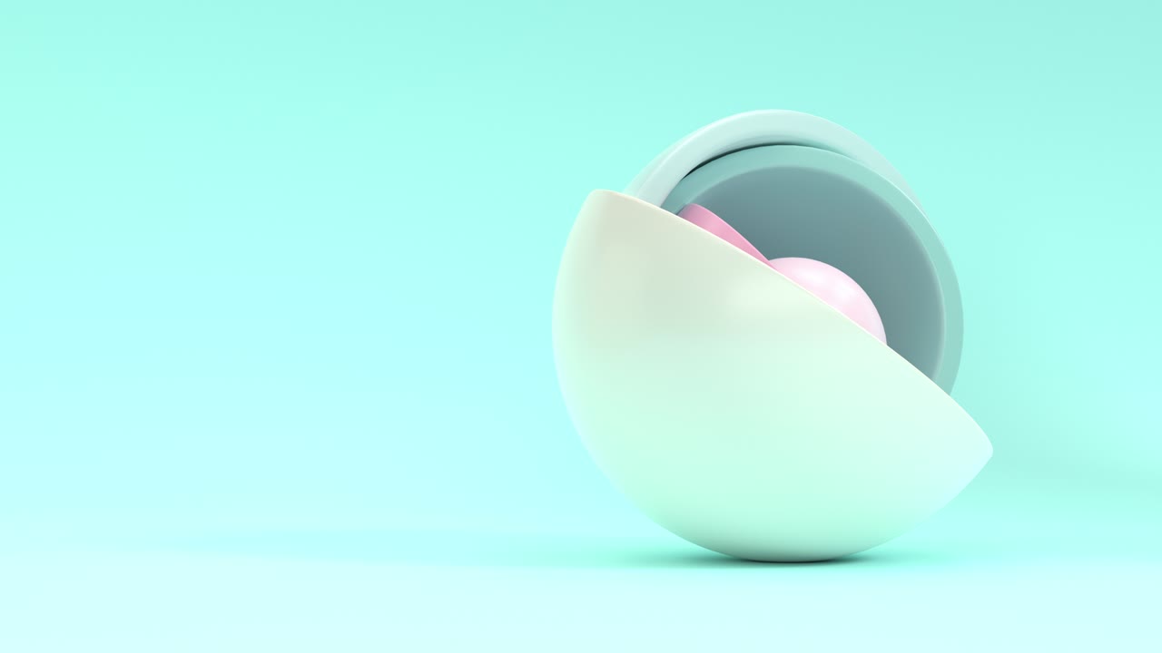4k video of light pastel blue background with round and hemisphere shapes.