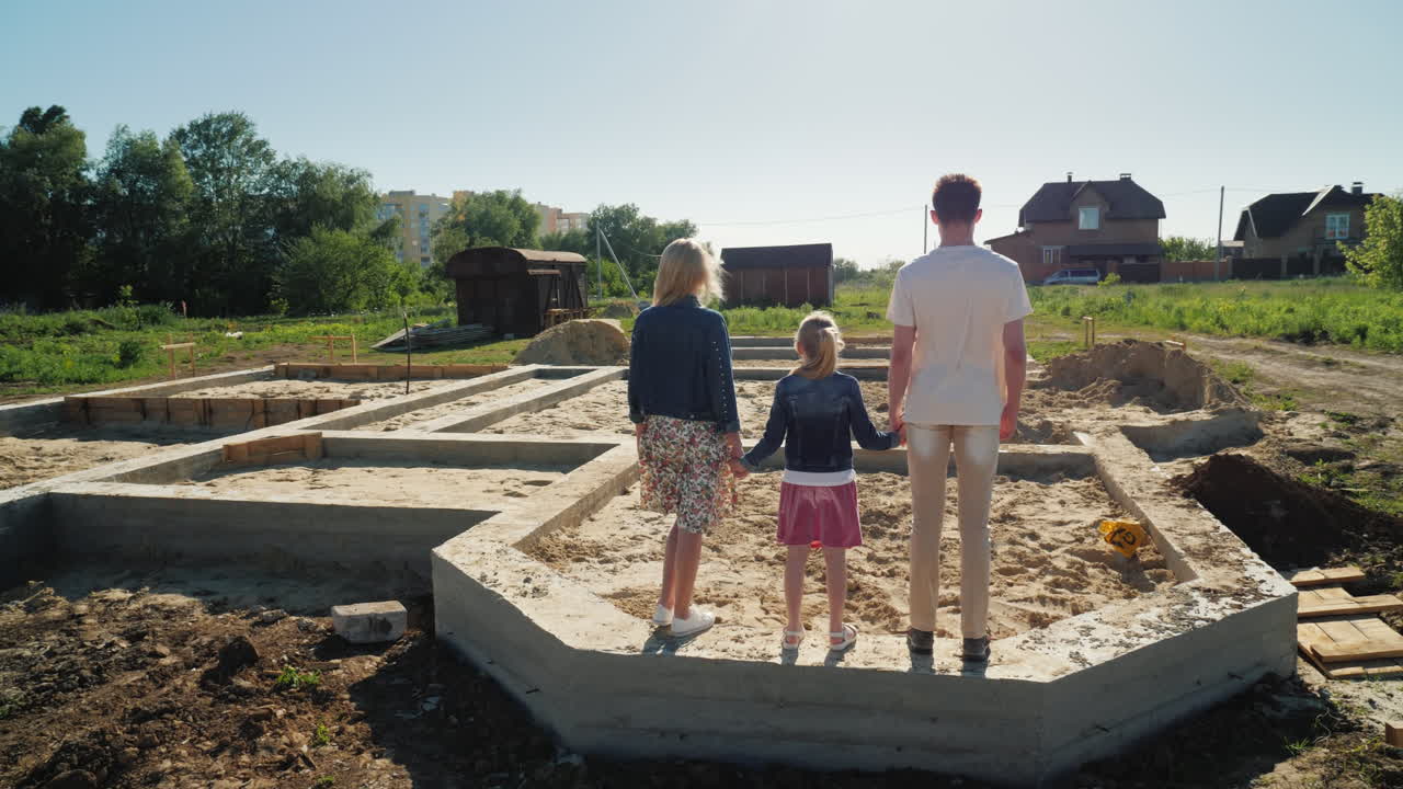 la familia está en la base de su futuro hogar concepto de nuevos comienzos