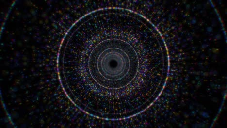 modern multicolored particle abstract circle tunnel looping background