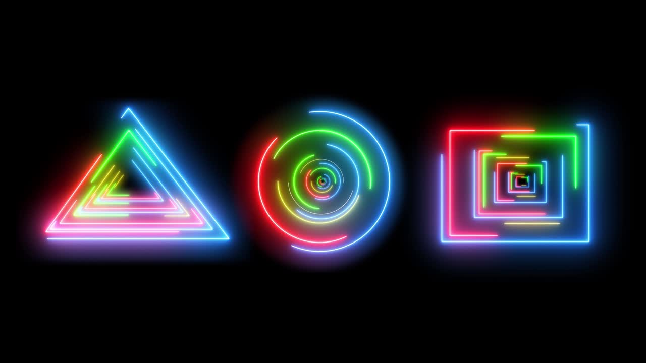 neón colorido girando abstracto creativo con neón, luz brillante.