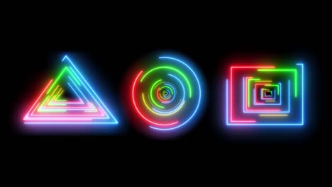 neon colorful swirling abstract creative hud with neon, glowing light.