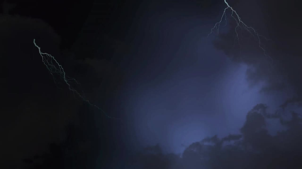 Sky with dark clouds and lightning