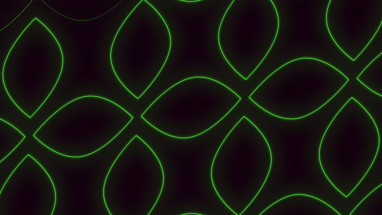 Green neon summer leafs pattern in rows