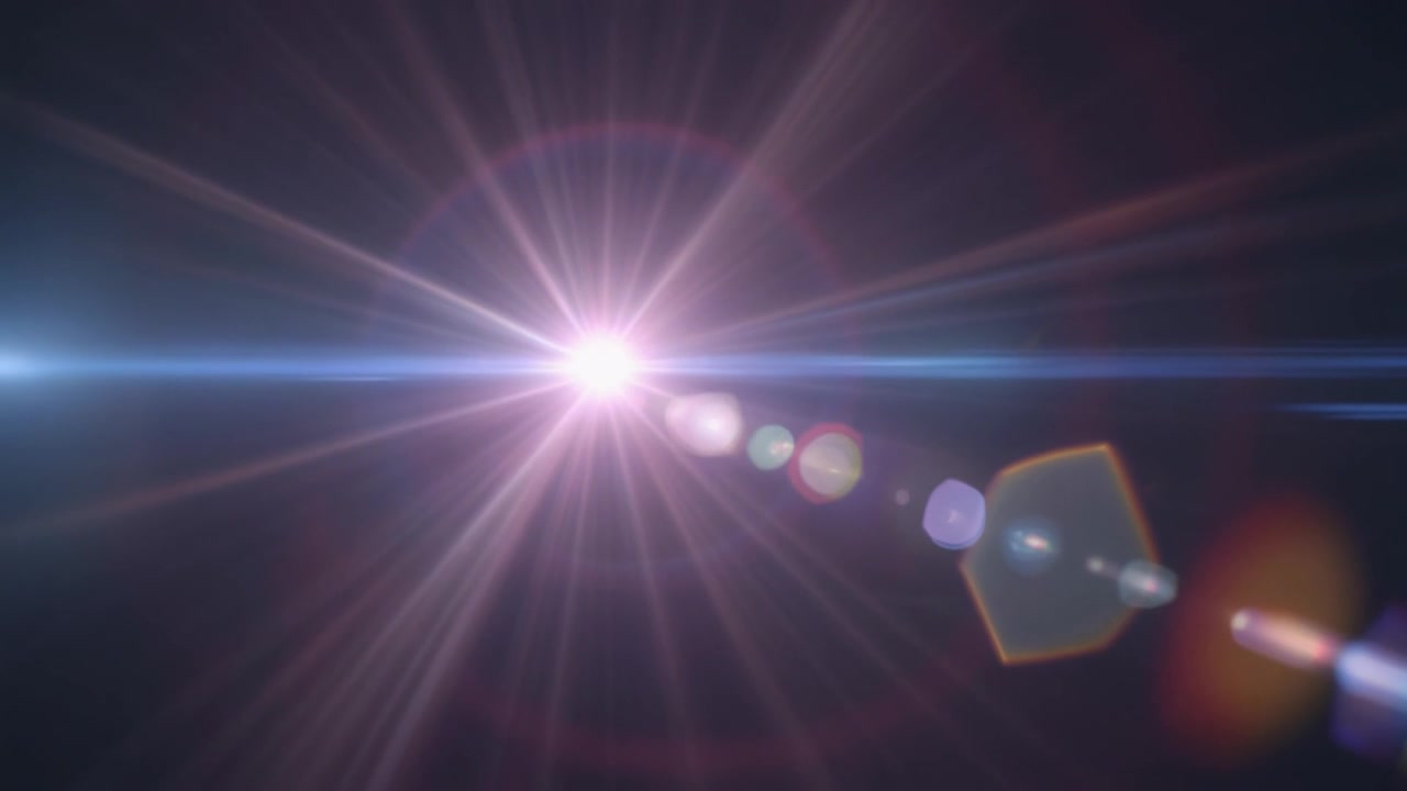 Bright Lens Flare Effect with Cinematic Light Streaks