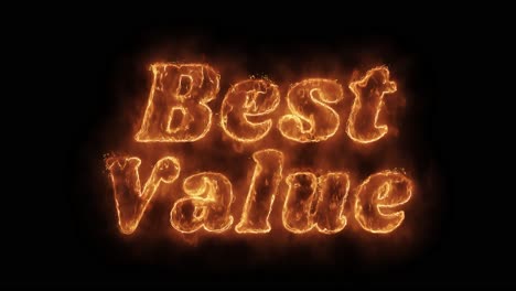 best value in flaming text