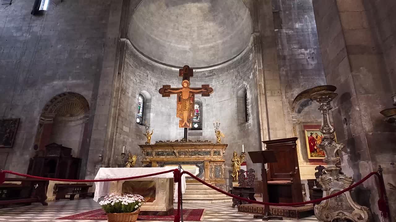 Roman catholic church altar holy worship place in Lucca Italy cathedral