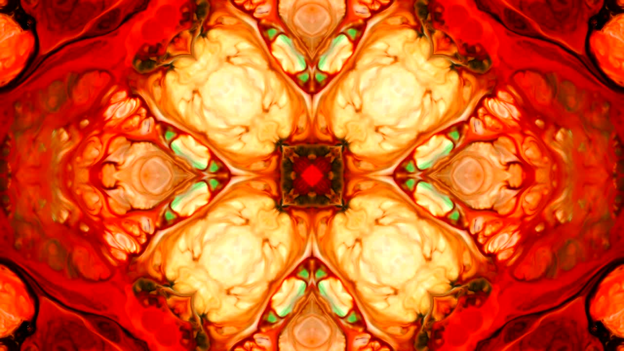 movimiento de caleidoscopio abstracto: círculos geométricos y formas de estrellas