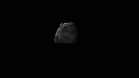 beanie negro girado con el canal alfa. diseño de ropa de animación