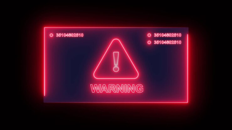 ネオンの警告標識