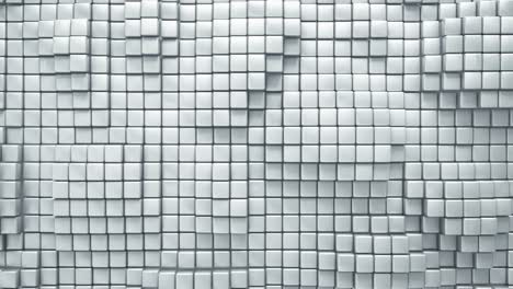 white geometric pattern of cubes 3d render seamless loop animation